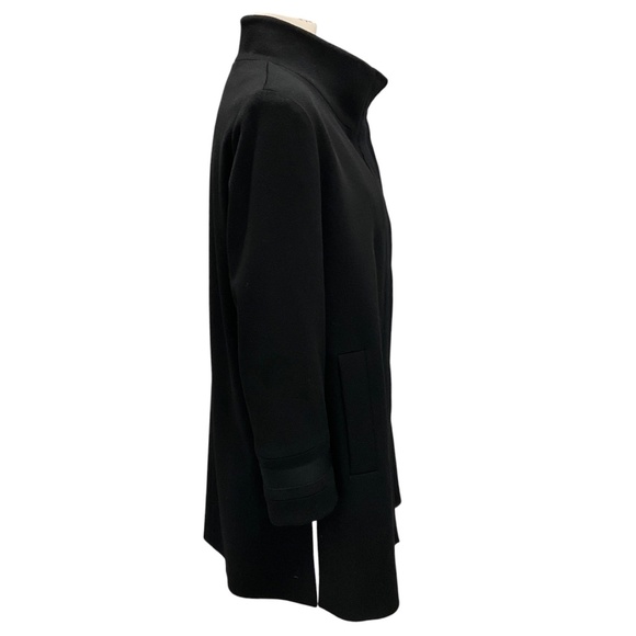 FLEURETTE BLACK BUTTON FRONT WOOL COAT - Picture 2 of 7